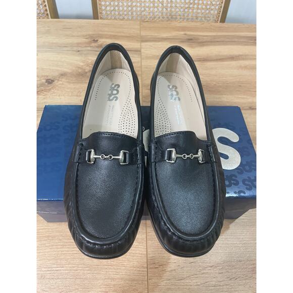 SAS Metro Slip On Loafers Smooth Black Leather Size 7.5 Double Wide NIB Slip-On - Picture 5 of 13
